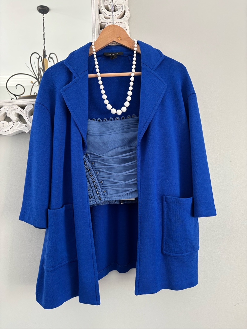 ✨Cobalt Blur St John Topper Coat Three-quarter Sleeves✨